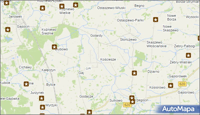 mapa Kościesze, Kościesze na mapie Targeo