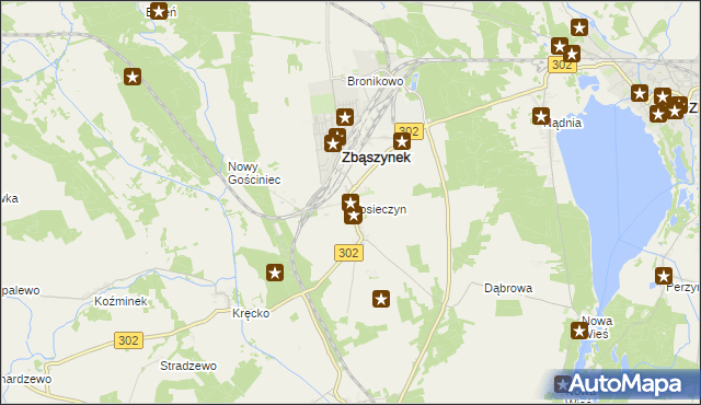 mapa Kosieczyn, Kosieczyn na mapie Targeo