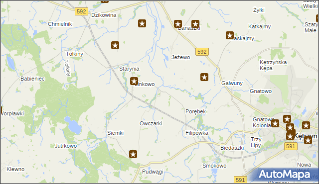 mapa Kotkowo gmina Kętrzyn, Kotkowo gmina Kętrzyn na mapie Targeo