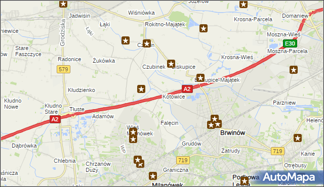 mapa Kotowice gmina Brwinów, Kotowice gmina Brwinów na mapie Targeo