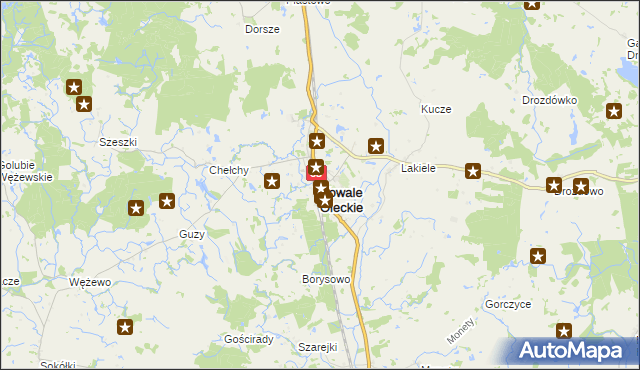 mapa Kowale Oleckie, Kowale Oleckie na mapie Targeo