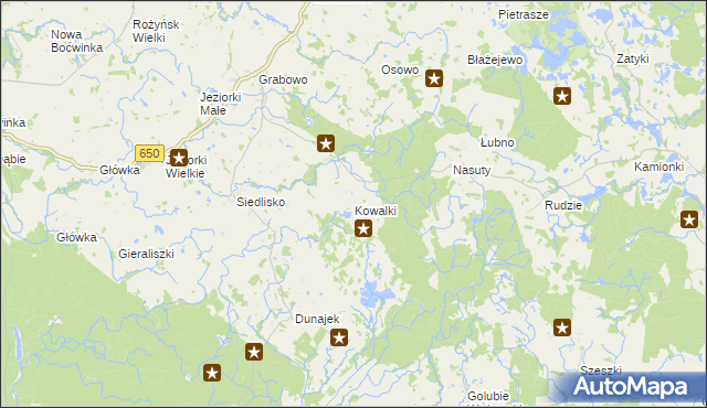 mapa Kowalki gmina Gołdap, Kowalki gmina Gołdap na mapie Targeo