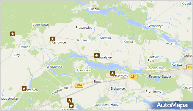 mapa Kowalskie gmina Pobiedziska, Kowalskie gmina Pobiedziska na mapie Targeo