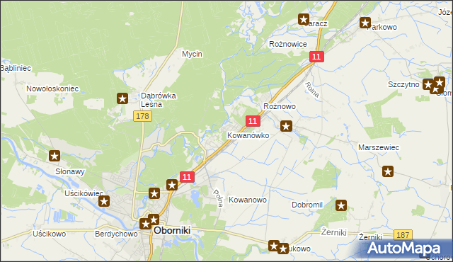 mapa Kowanówko, Kowanówko na mapie Targeo