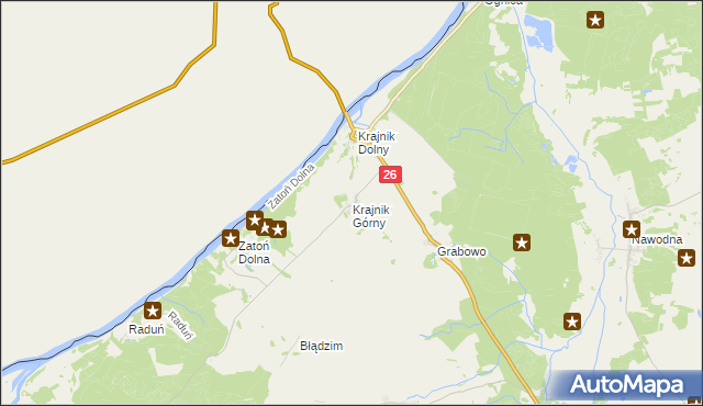 mapa Krajnik Górny, Krajnik Górny na mapie Targeo