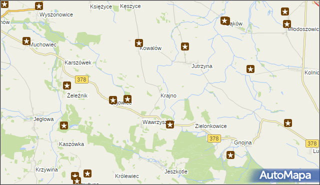 mapa Krajno, Krajno na mapie Targeo