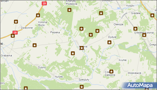 mapa Krasna Wieś, Krasna Wieś na mapie Targeo