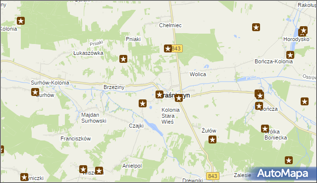 mapa Kraśniczyn, Kraśniczyn na mapie Targeo