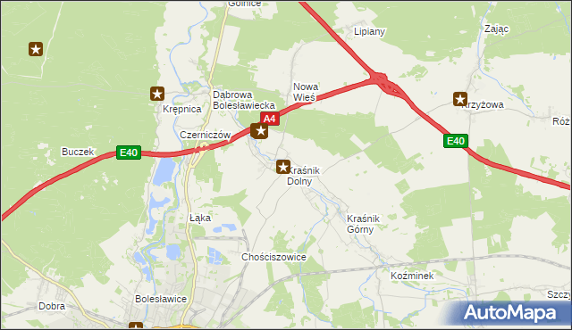 mapa Kraśnik Dolny, Kraśnik Dolny na mapie Targeo