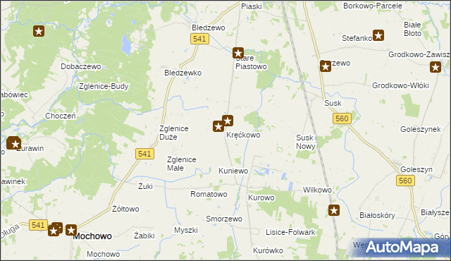 mapa Kręćkowo, Kręćkowo na mapie Targeo