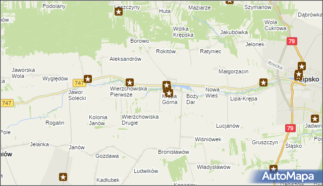 mapa Krępa Górna, Krępa Górna na mapie Targeo