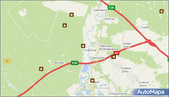 mapa Krępnica, Krępnica na mapie Targeo