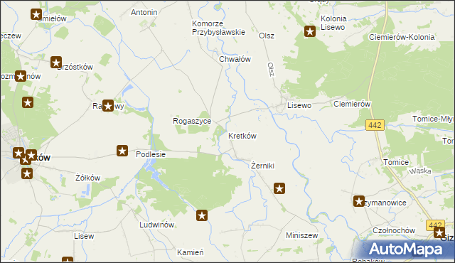 mapa Kretków, Kretków na mapie Targeo