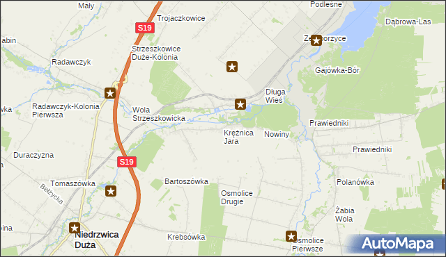 mapa Krężnica Jara, Krężnica Jara na mapie Targeo