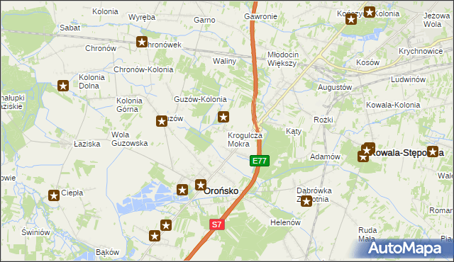mapa Krogulcza Mokra, Krogulcza Mokra na mapie Targeo