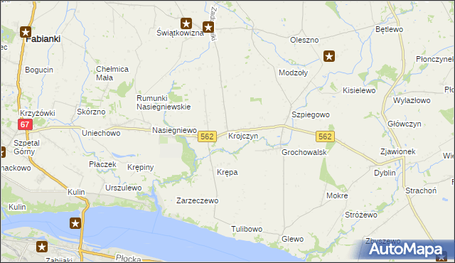 mapa Krojczyn, Krojczyn na mapie Targeo