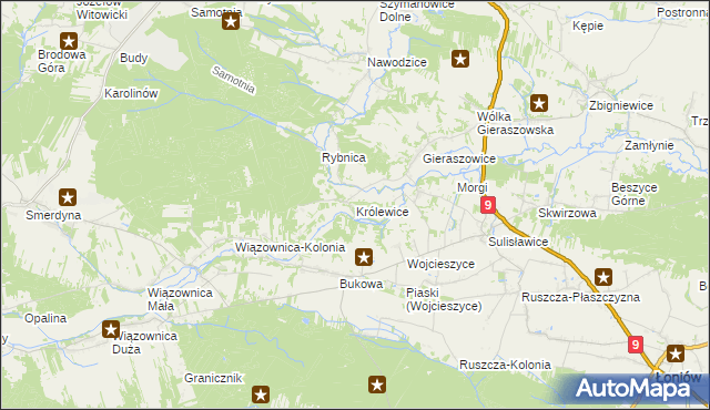mapa Królewice gmina Łoniów, Królewice gmina Łoniów na mapie Targeo