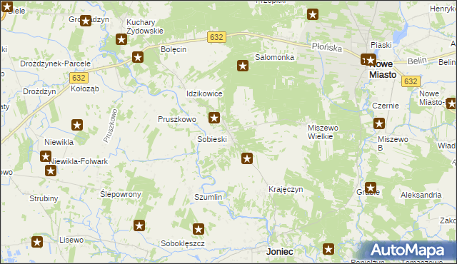 mapa Królewo gmina Joniec, Królewo gmina Joniec na mapie Targeo