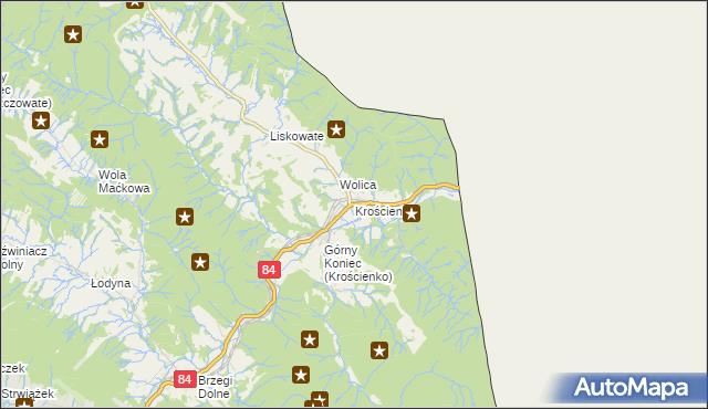 mapa Krościenko, Krościenko na mapie Targeo