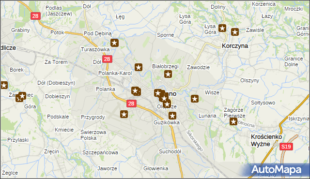 mapa Krosna, Krosno na mapie Targeo