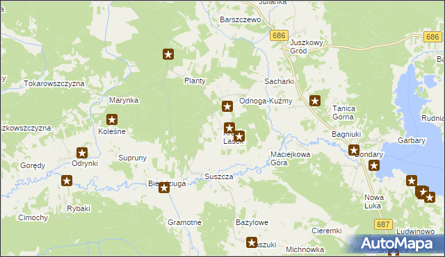 mapa Krugły Lasek, Krugły Lasek na mapie Targeo