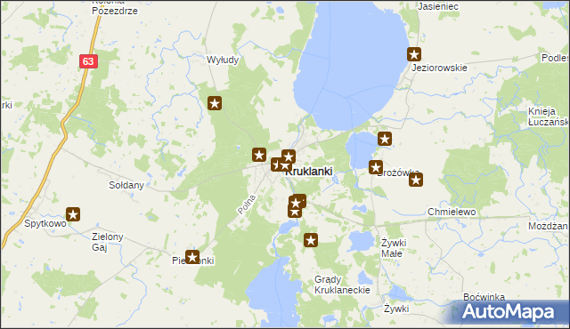 mapa Kruklanki, Kruklanki na mapie Targeo