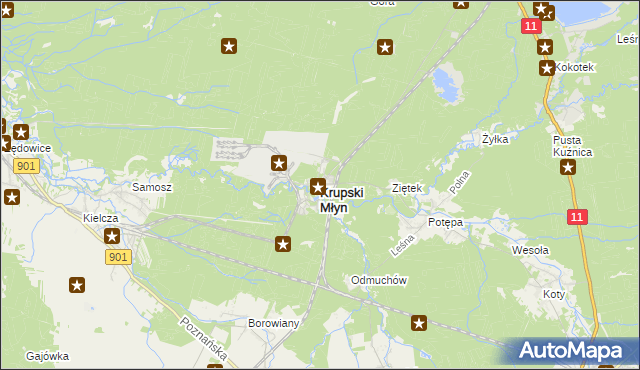 mapa Krupski Młyn, Krupski Młyn na mapie Targeo
