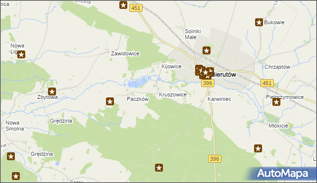 mapa Kruszowice, Kruszowice na mapie Targeo