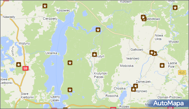 mapa Krutyń, Krutyń na mapie Targeo