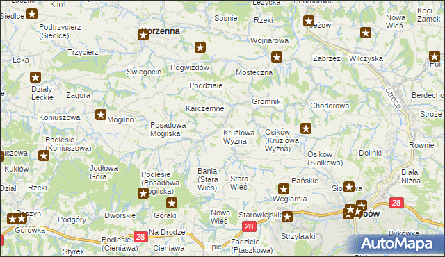 mapa Krużlowa Wyżna, Krużlowa Wyżna na mapie Targeo