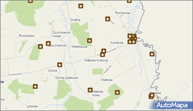 mapa Kryłów-Kolonia, Kryłów-Kolonia na mapie Targeo