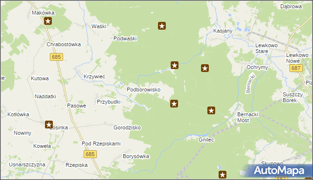 mapa Krynica gmina Narewka, Krynica gmina Narewka na mapie Targeo