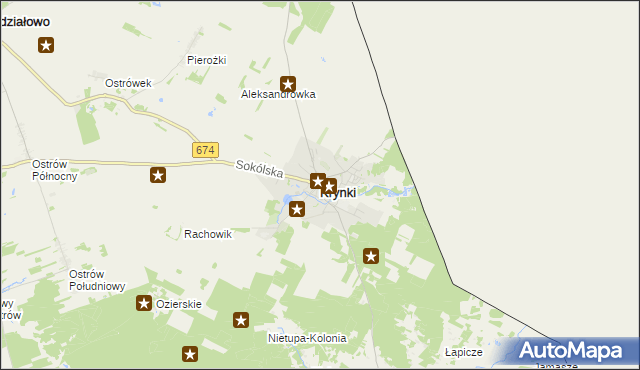 mapa Krynki powiat sokólski, Krynki powiat sokólski na mapie Targeo