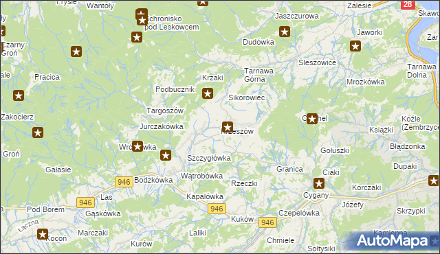 mapa Krzeszów gmina Stryszawa, Krzeszów gmina Stryszawa na mapie Targeo
