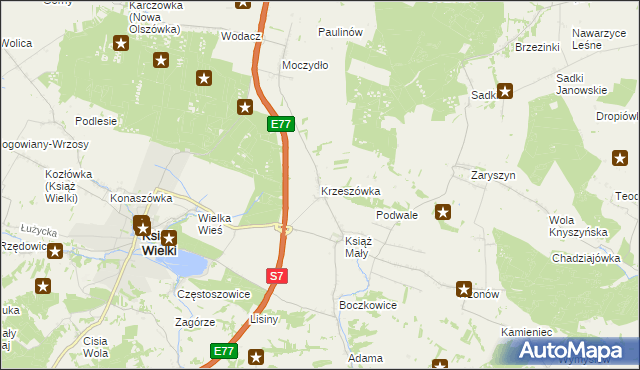 mapa Krzeszówka, Krzeszówka na mapie Targeo