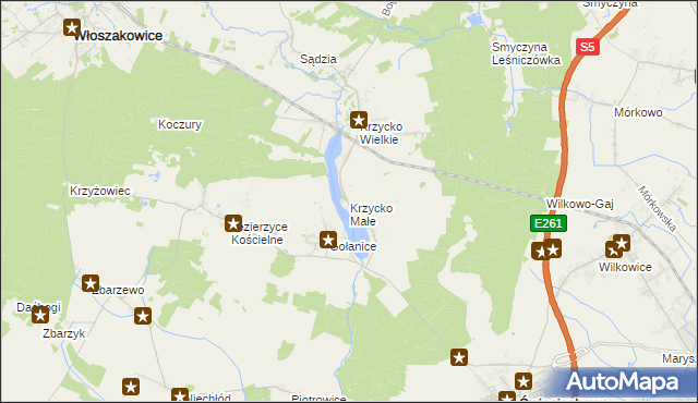 mapa Krzycko Małe, Krzycko Małe na mapie Targeo