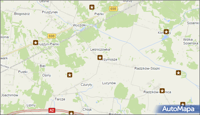 mapa Krzymosze, Krzymosze na mapie Targeo