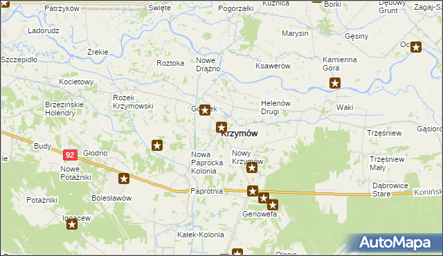 mapa Krzymów powiat koniński, Krzymów powiat koniński na mapie Targeo