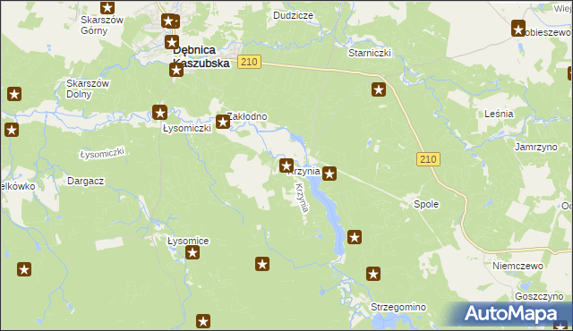 mapa Krzynia, Krzynia na mapie Targeo