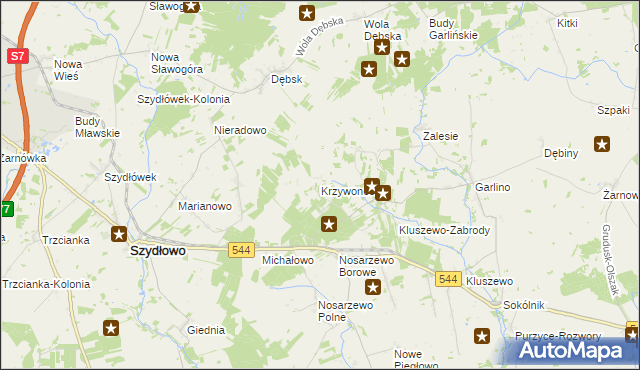 mapa Krzywonoś, Krzywonoś na mapie Targeo