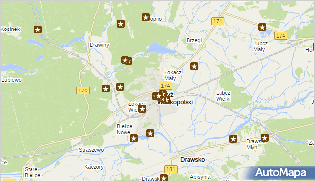 mapa Krzyż Wielkopolski, Krzyż Wielkopolski na mapie Targeo