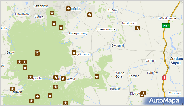 mapa Księginice Małe, Księginice Małe na mapie Targeo