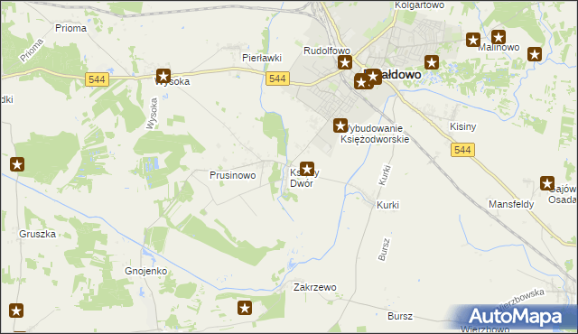 mapa Księży Dwór, Księży Dwór na mapie Targeo