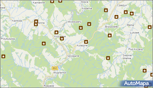 mapa Kulaszne, Kulaszne na mapie Targeo