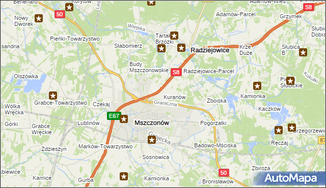mapa Kuranów, Kuranów na mapie Targeo