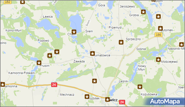 mapa Kurnatowice, Kurnatowice na mapie Targeo