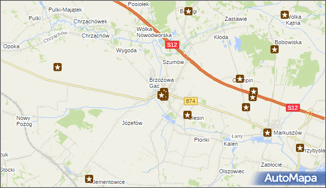 mapa Kurów powiat puławski, Kurów powiat puławski na mapie Targeo