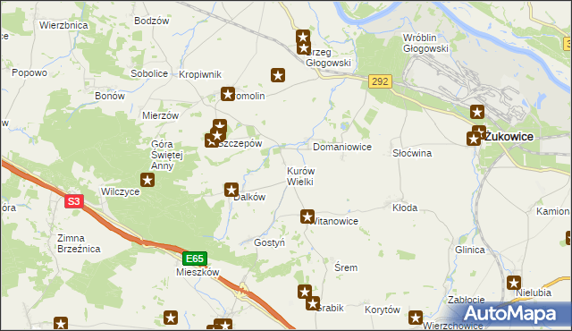 mapa Kurów Wielki, Kurów Wielki na mapie Targeo