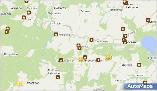 mapa Kurowo gmina Choczewo, Kurowo gmina Choczewo na mapie Targeo