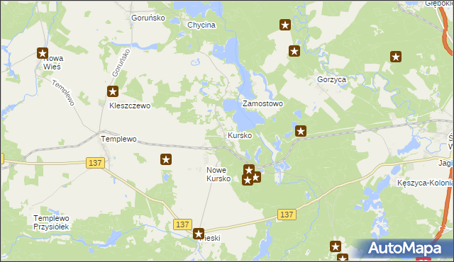 mapa Kursko, Kursko na mapie Targeo